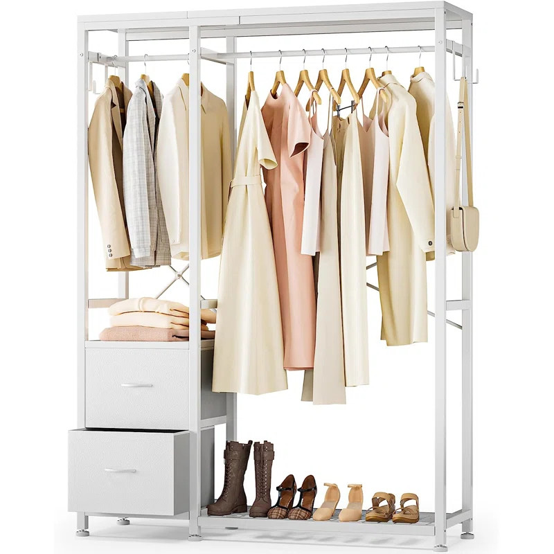 17 Stories Rylaey 47.24'' Metal Clothes Rack, Heavy Duty Garment Rack for Hanging Clothes, Indust... | Wayfair North America