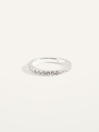 Silver-Toned Rhinestone Ring For Women | Old Navy (US)