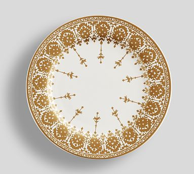 Gold Diya Pattern Stoneware Salad Plates - Set of 4 | Pottery Barn (US)
