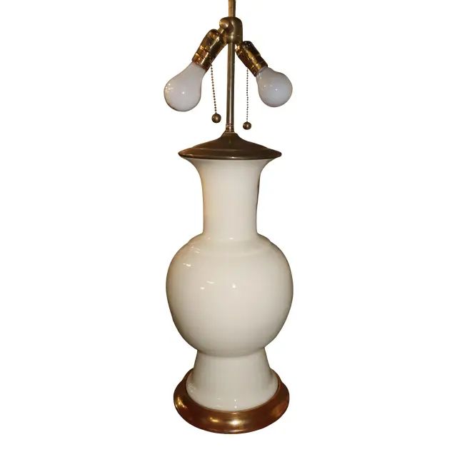 2003 Christopher Spitzmiller White Blanc de Chine Lamp | Chairish