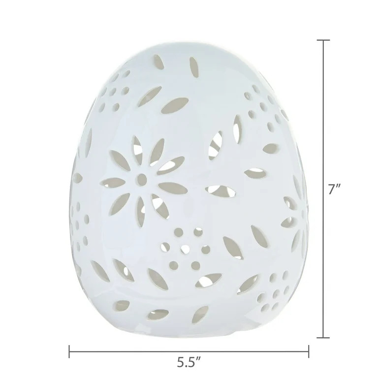 Large Light-Up Ceramic Egg Decoration, White, Easter by Way To Celebrate | Walmart (US)