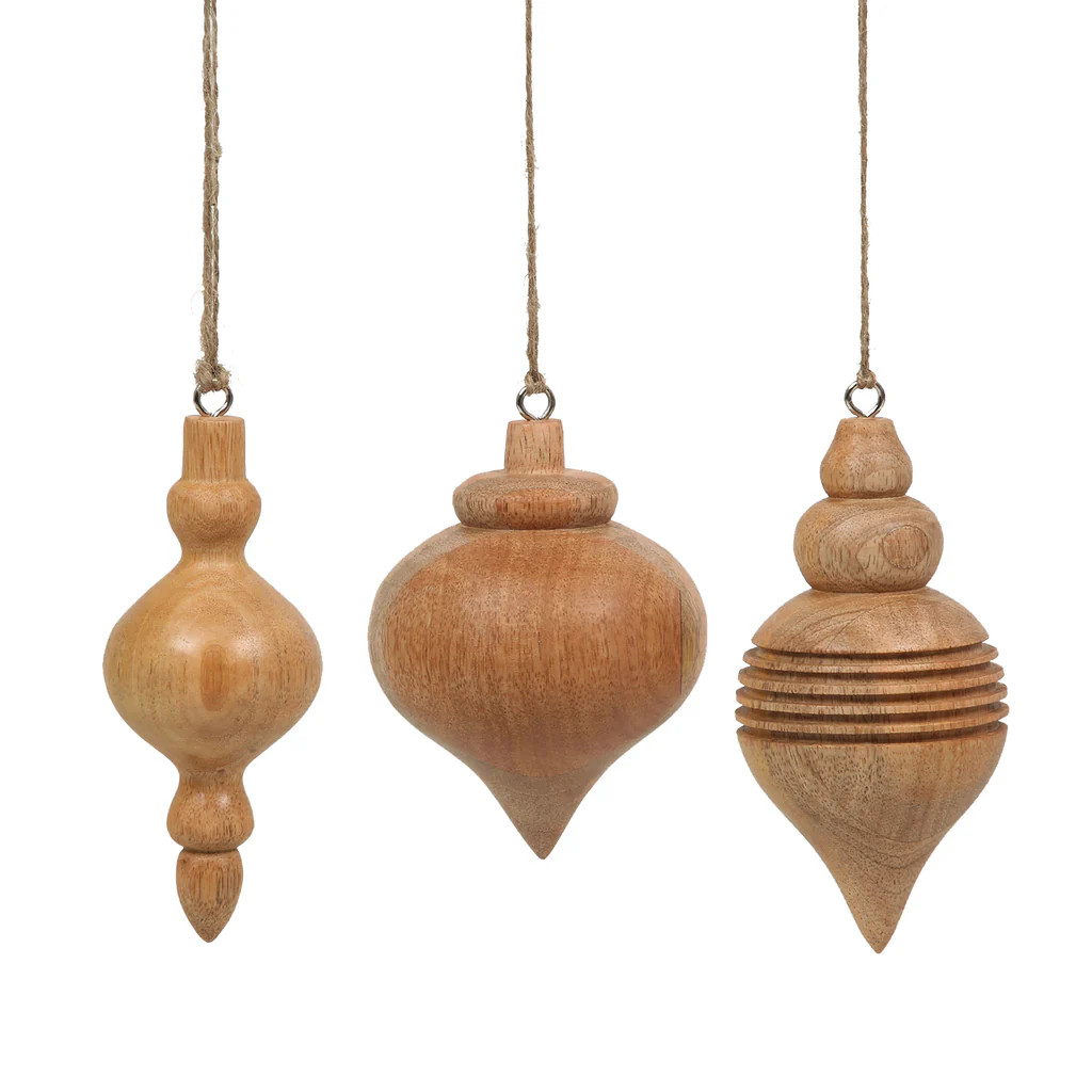 5" Wooden Finial Christmas Ornaments | CG Hunter