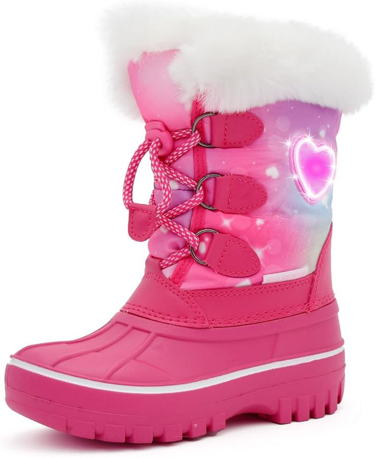 Light Up Boots Boys Girls Little Kids Winter Snow Boots | Amazon (US)