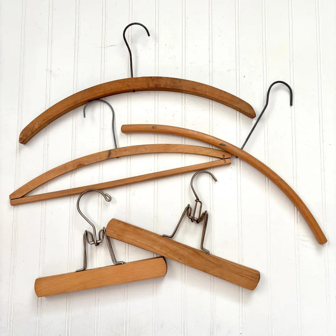 Vintage Wood Clothing Hangers, Shirts, Pants, Mix N Match Set of 5 | Etsy (US)
