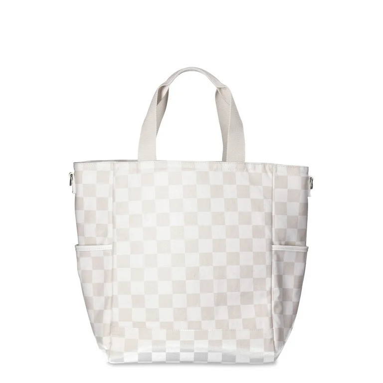 No Boundaries Women's Beach Cooler Tote Bag Checkered | Walmart (US)