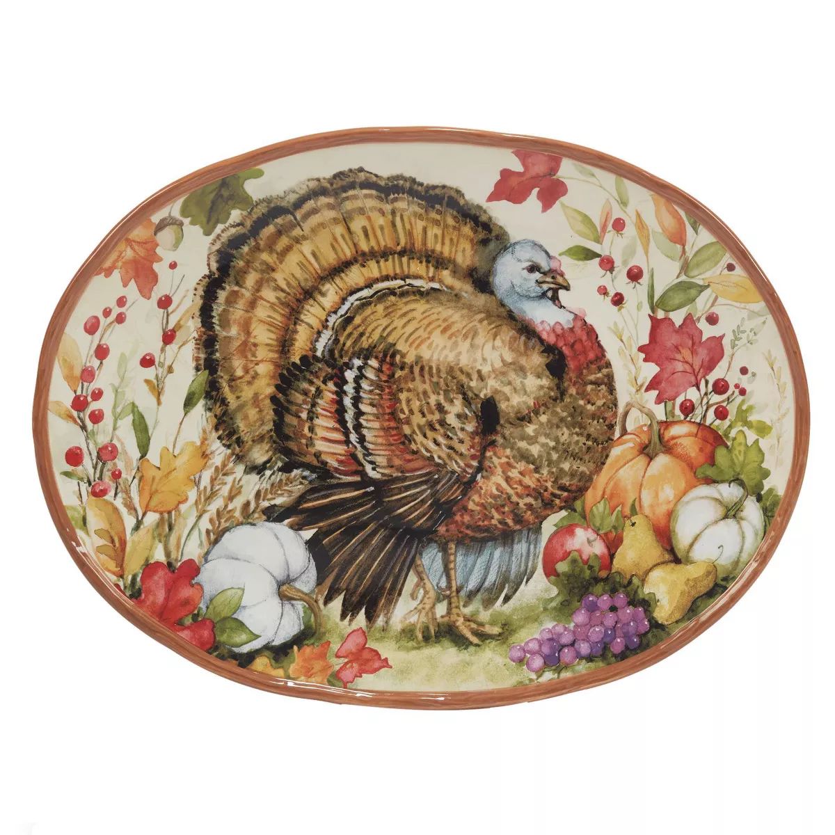 Certified International Harvest Blessings Oval Turkey Platter | Target