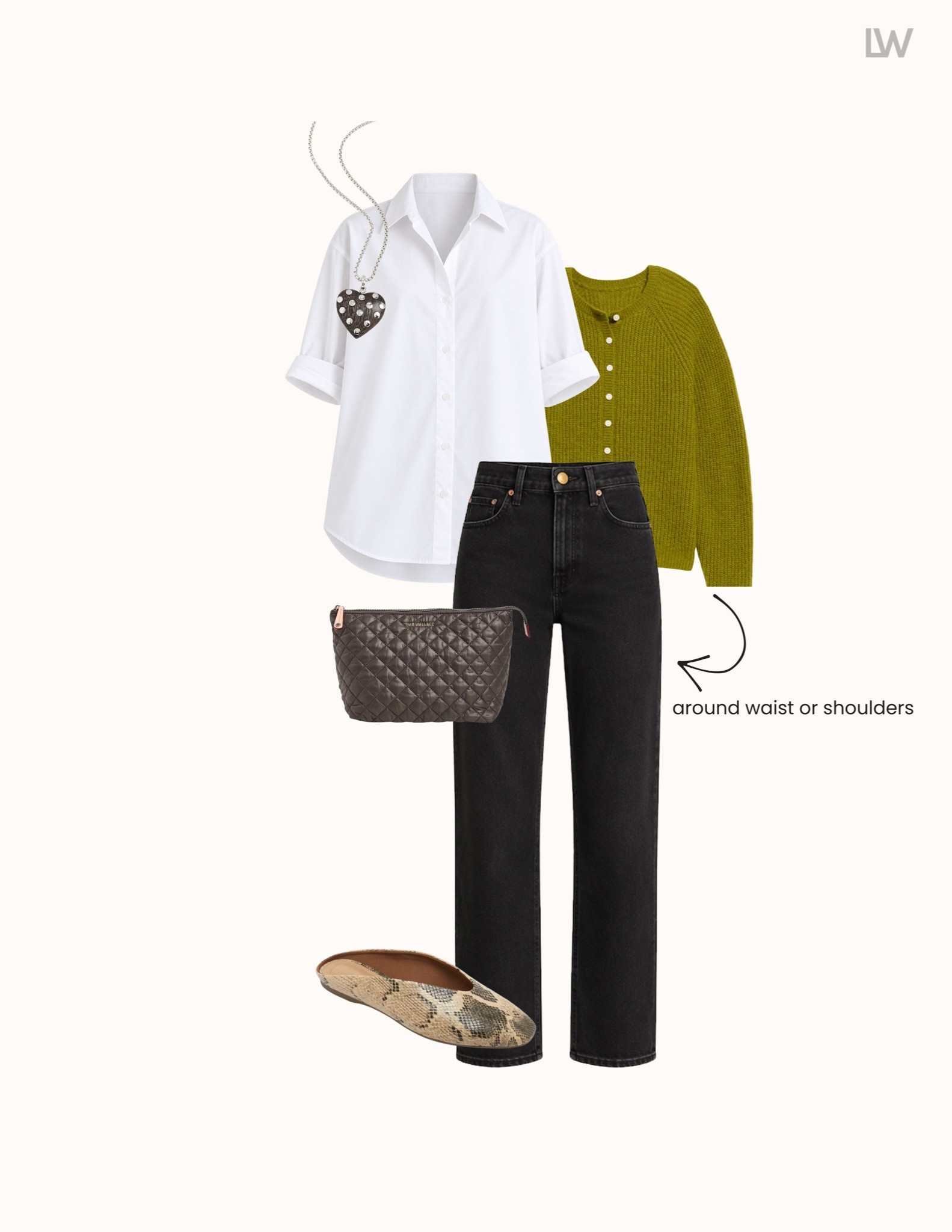 Fall capsule outfit! I wear S in top and 26 in jeans.