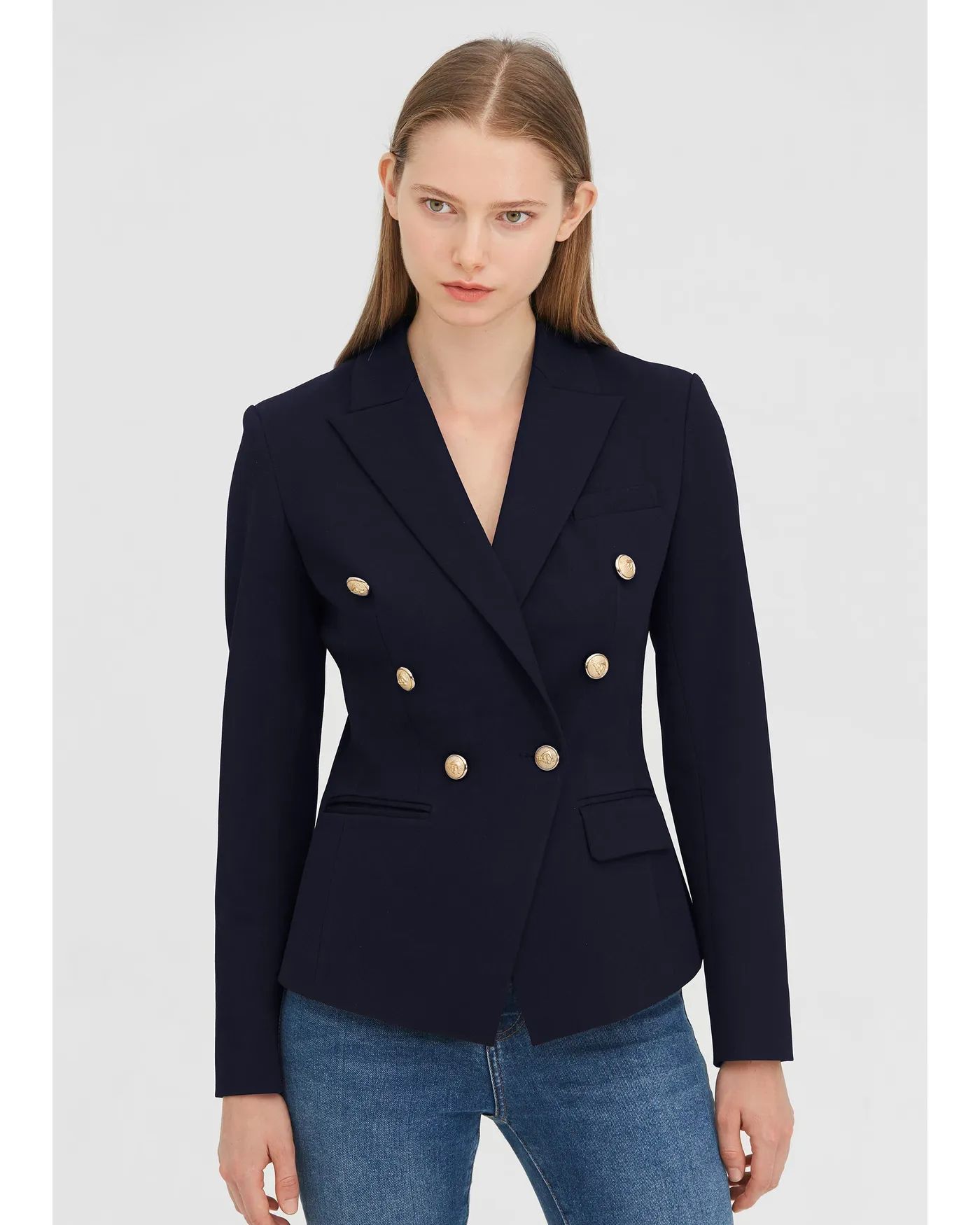 Classic Double Breasted Slim Blazer | LilySilk