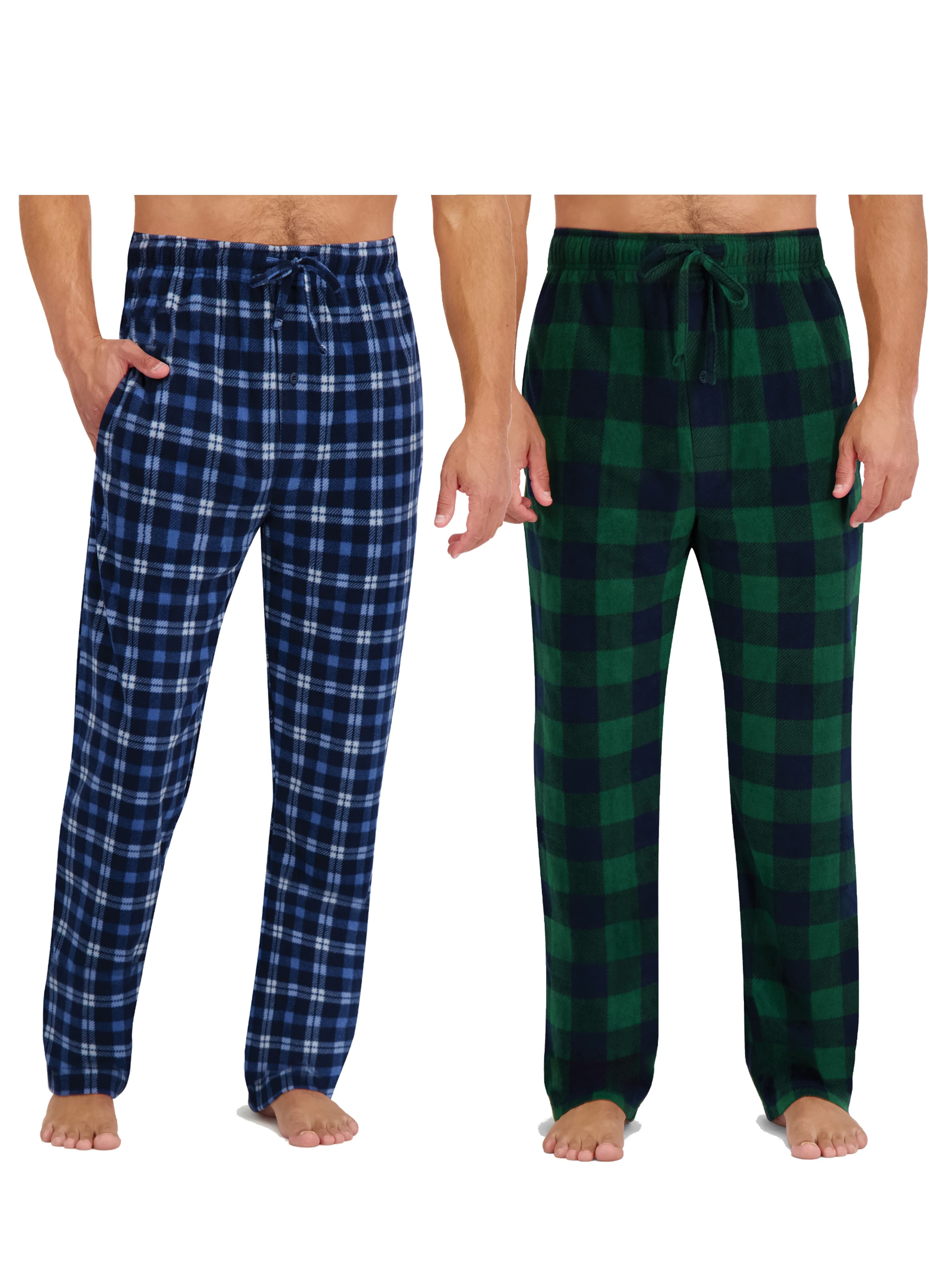 Hanes Men's Cozy Microfleece Pajama Sleep Pants, 2-Pack, Sizes S-2XL | Walmart (US)