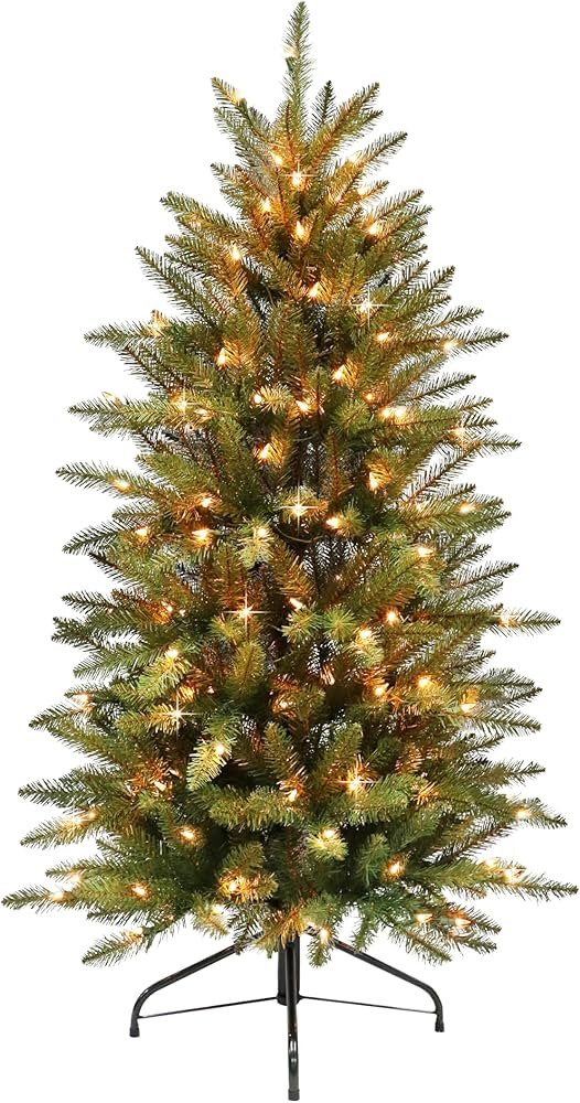Puleo International 4.5 Foot Pre-Lit Slim Fraser Fir Artificial Christmas Tree with 150 UL-Listed... | Amazon (US)