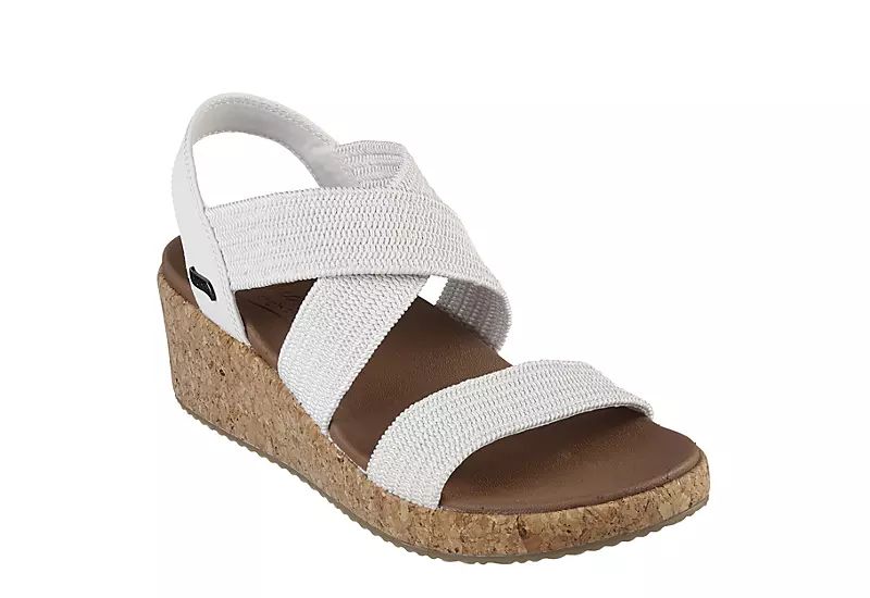 Skechers Womens Beverlee Love Stays Wedge Sandal - White | Rack Room Shoes