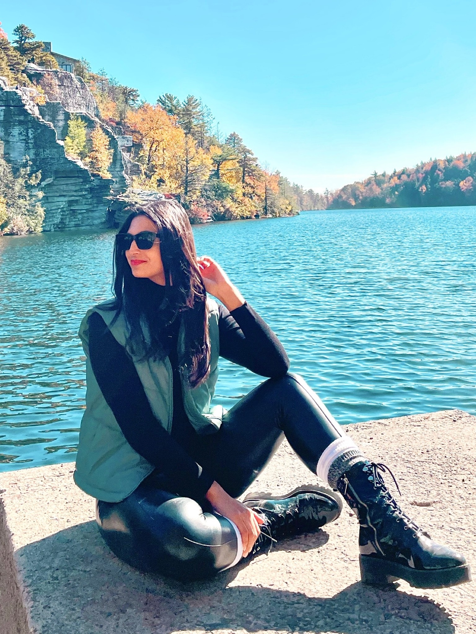 Fall outfit. Vest outfit. Faux leather vest. Combat boots outfit. Hiking outfit.

#LTKstyletip #LTKshoecrush #LTKSeasonal