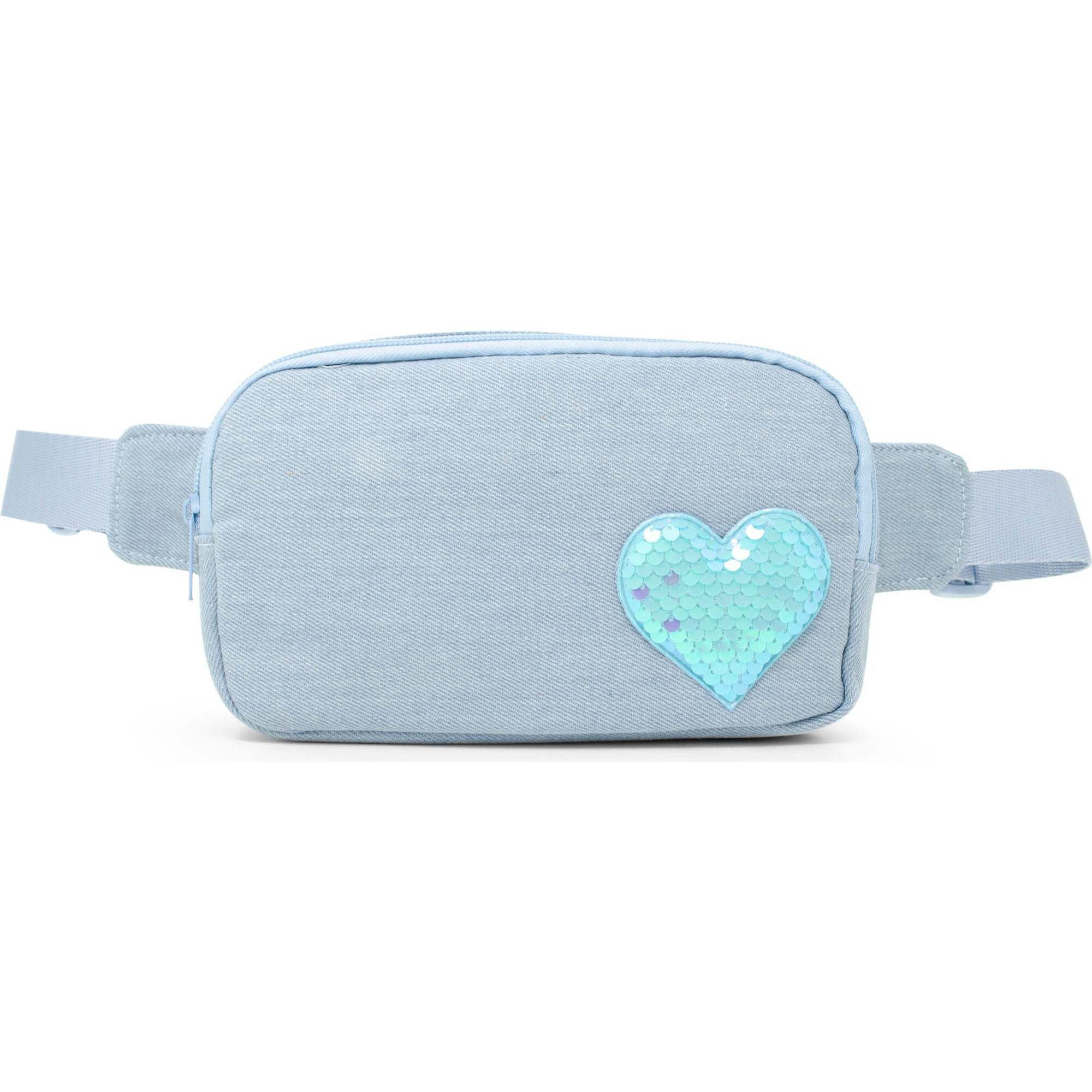 Sequin Heart Belt Bag,  Blue | Maisonette