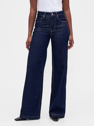 Curvy High Rise Stride Wide-Leg Jeans | Gap (US)