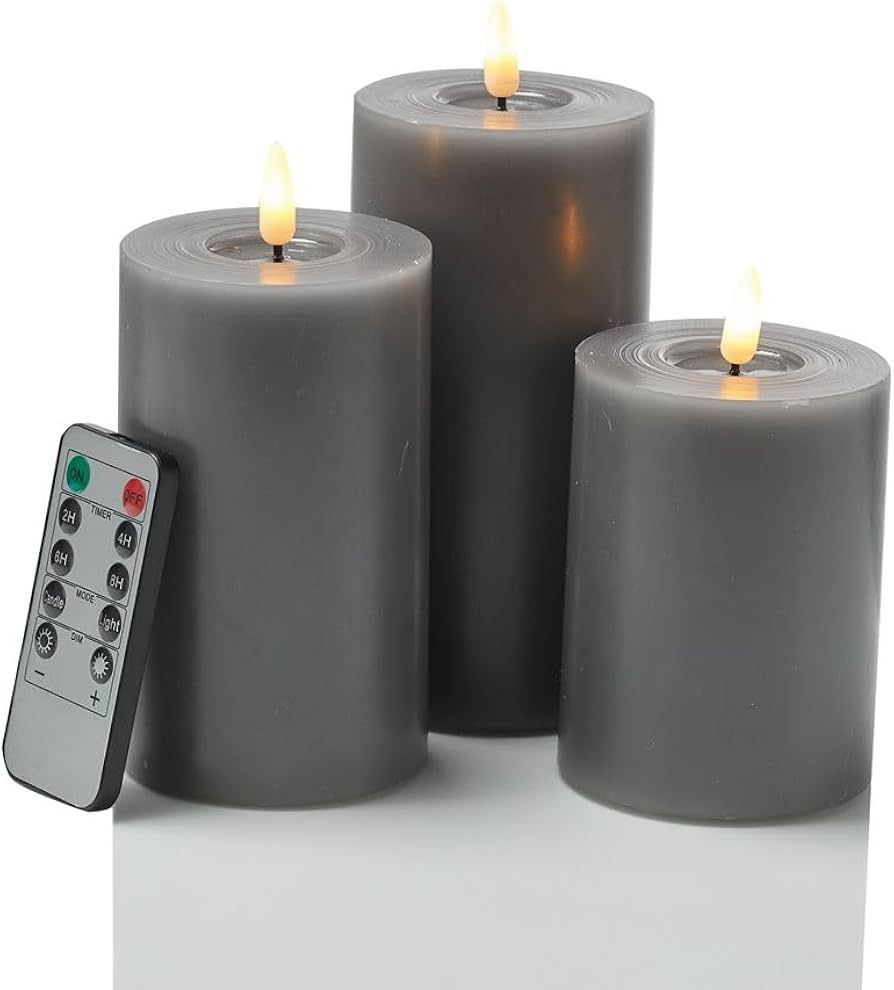 glowiu Pillar Flameless Candles Battery Operated Candles with Remote (H 4" 5" 6" x D3) LED Pillar... | Amazon (US)