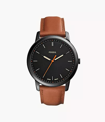 The Minimalist Slim Three-Hand Light Brown Leather Watch | Fossil (US)