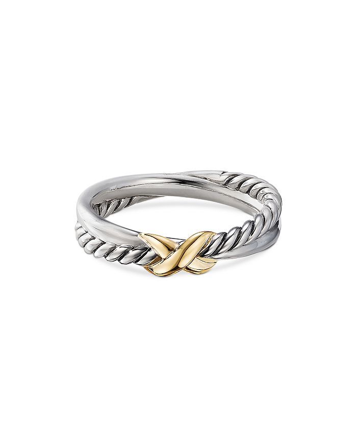 Sterling Silver & 18K Yellow Gold Petite X Ring | Bloomingdale's (US)
