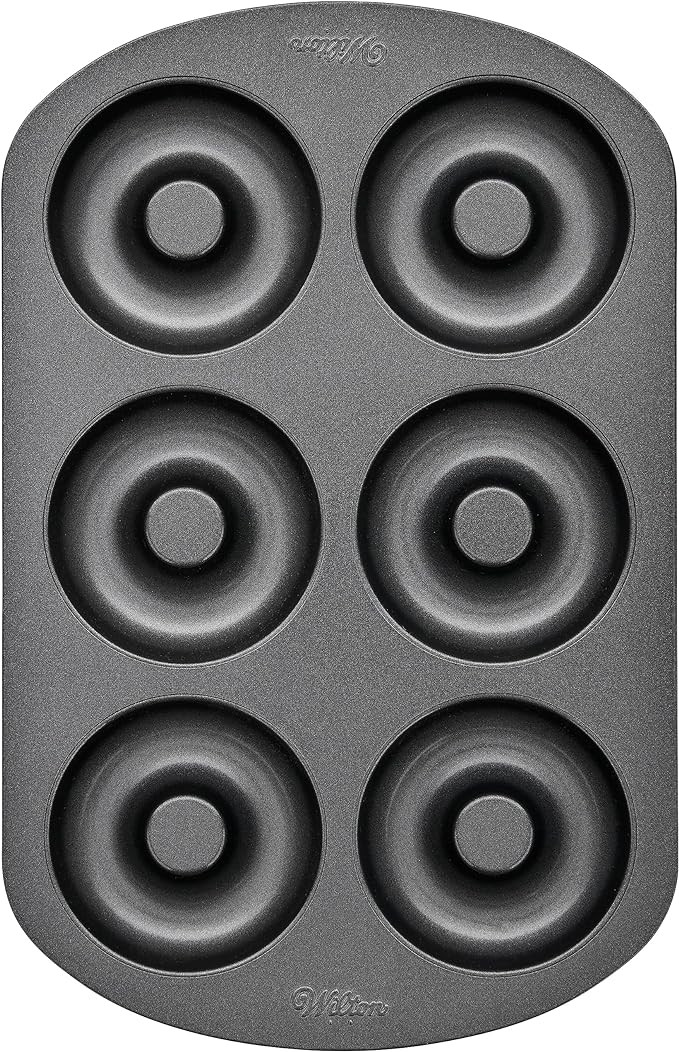Wilton 6-Cavity Doughnut Baking Pan, Makes Individual Full-Sized 3 3/4" Donuts or Baked Treats, N... | Amazon (US)