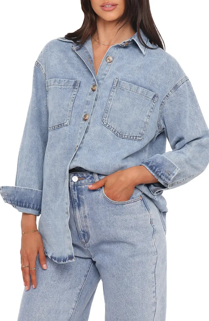 Petal & Pup Anicia Oversize Denim Button-Up Shirt | Nordstrom | Nordstrom