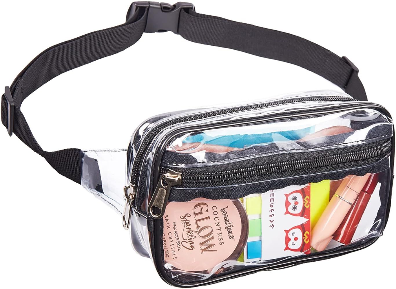 Clear Fanny Pack,Stadium Approved Clear Belt Bag for Women Men,Small Waist Pouch for Workout,Fest... | Amazon (US)