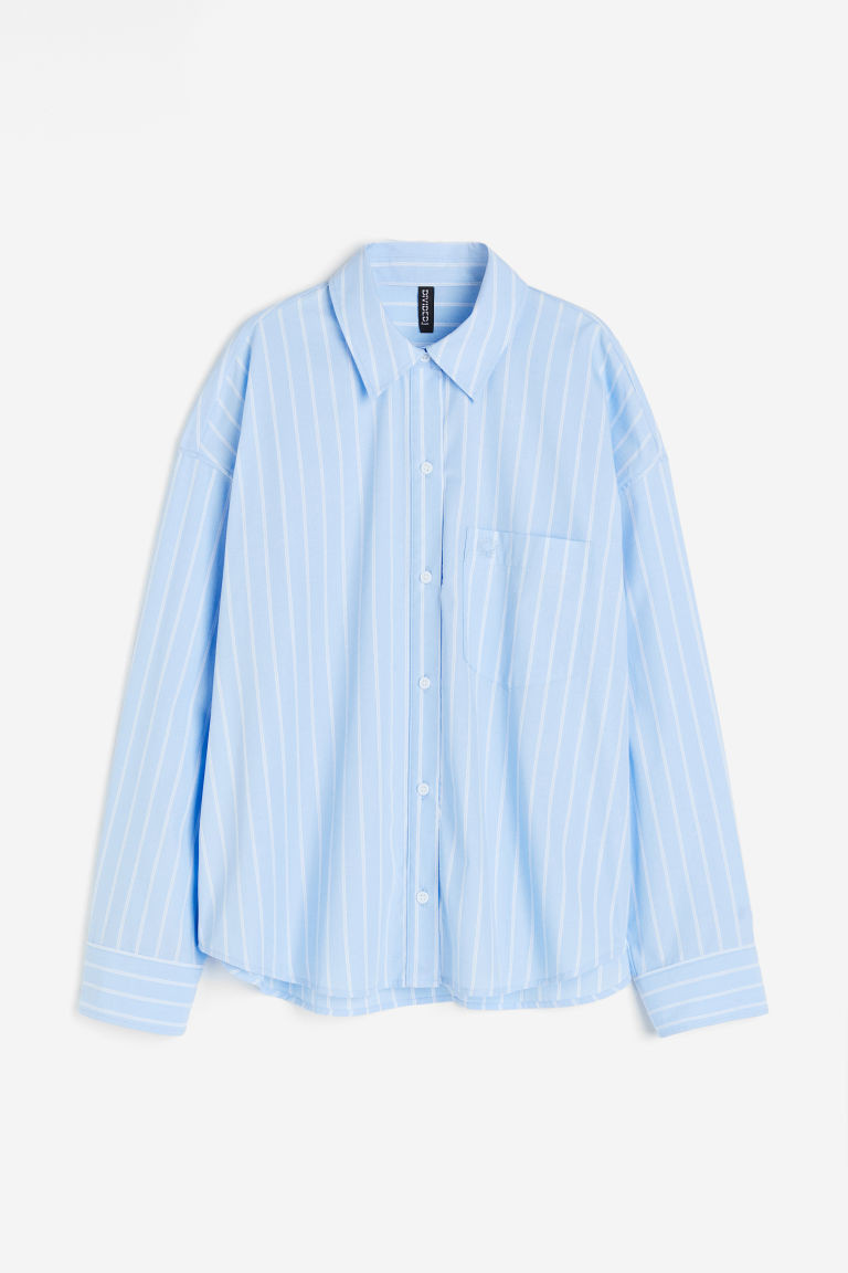 H & M - Oversized Baumwollbluse - Blau - Damen | H&M (DE, AT, CH, NL, FI)