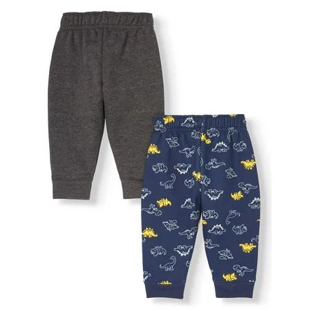 Baby Boy Solid & Print Sweatpants, 2pc Multipack | Walmart (US)