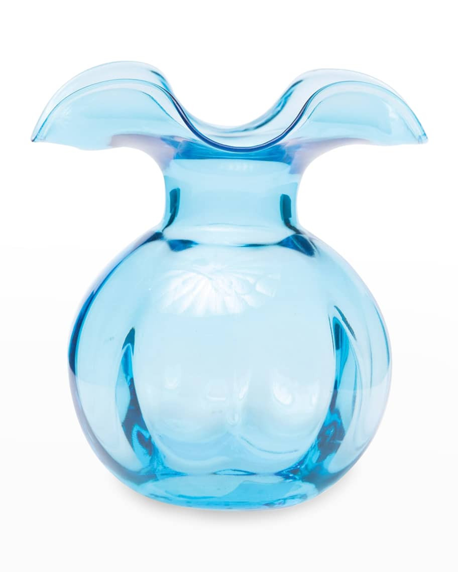 Vietri Hibiscus Glass Aqua Medium Fluted Vase | Neiman Marcus