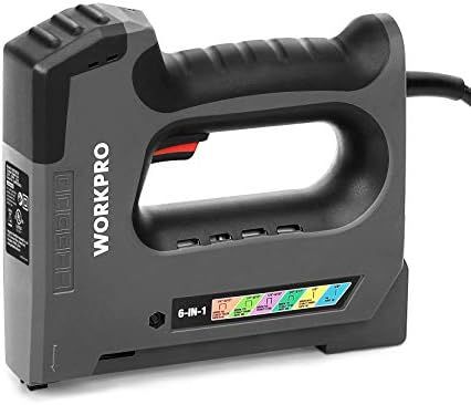 WORKPRO 6 in 1 Staple Gun, Electric Stapler Tacker, 110V Corded Brad Nailer for DIY Project of Wo... | Amazon (US)