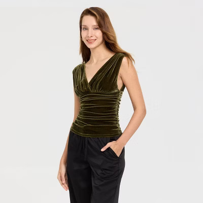 Women's Ruched Velvet Tank Top - A New Day™ | Target