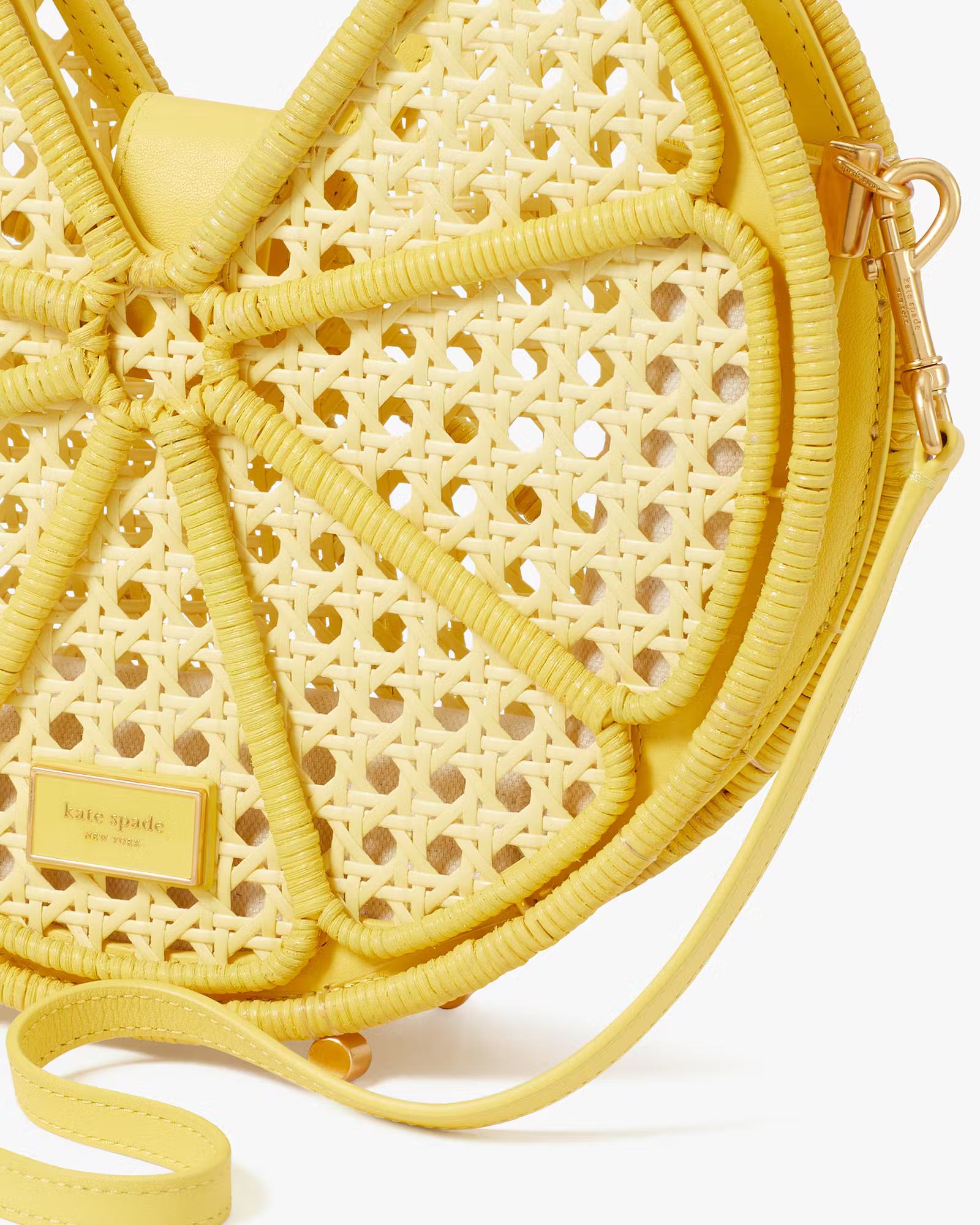 Lemon Drop Rattan Top-Handle Bag | Kate Spade (US)