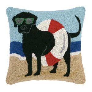 Beach Dog Hook Wool Pillow | Wayfair North America