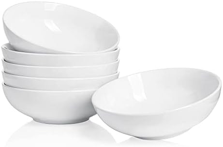 Sweese 134.001 Porcelain Bowl Set - 28 Ounce for Cereal, Salad and Soup - Set of 6, White | Amazon (US)