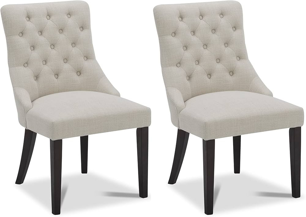 CHITA Farmhouse Tufted Dining Chairs, Modern Upholstered Chairs, Fabric High Back Dining Room Cha... | Amazon (US)