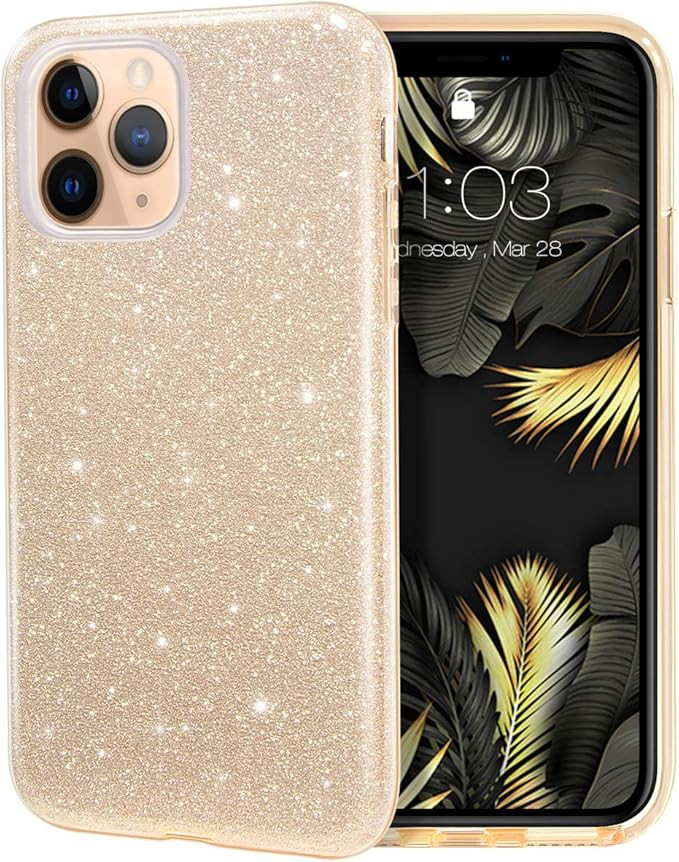 MILPROX iPhone 11 Pro Max Case, Bling Sparkly Glitter Luxury Shiny Sparker Shell, Protective 3 La... | Amazon (US)