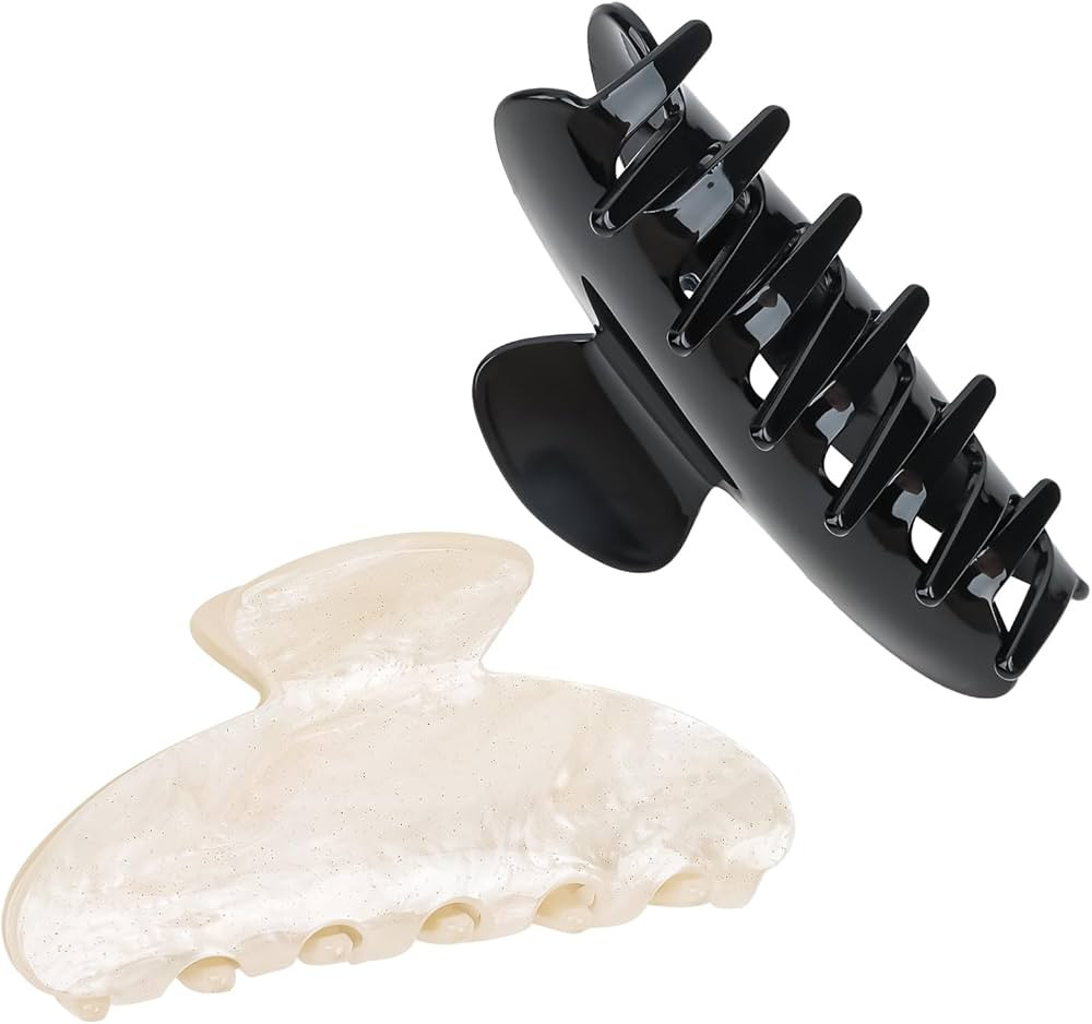 2 Pack Hair Claw Clips for Women, Acrylic Claw Clips for Thick Hair Non-slip Clips for Hair, Larg... | Amazon (US)