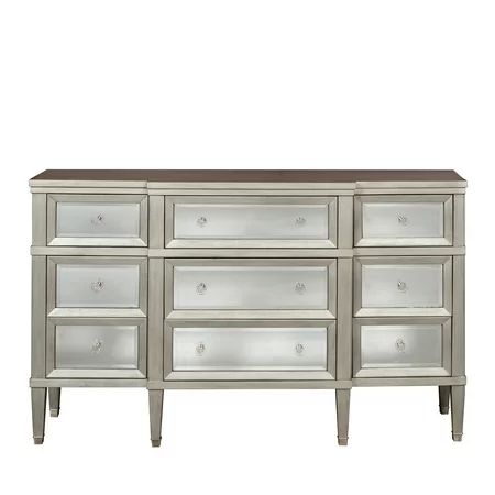 Modern Nine Drawer Mirrored Front Dresser | Walmart (US)