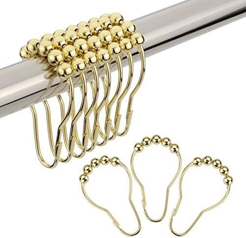 Amazer Shower Curtain Hooks Rings, Stainless Steel Shower Curtain Rings and Hooks for Bathroom Showe | Amazon (US)