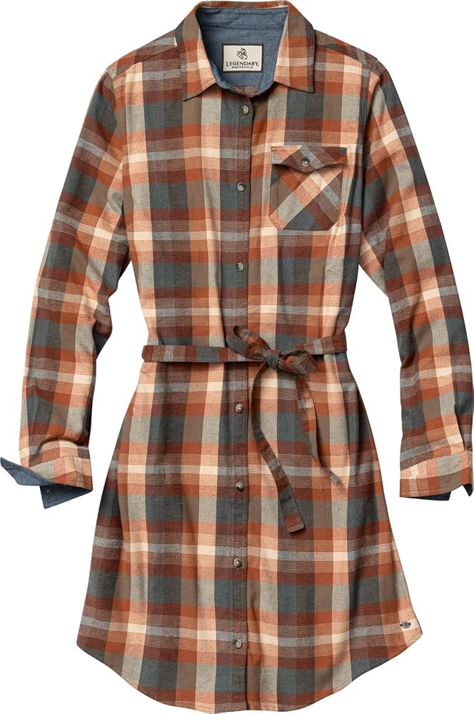 Legendary Whitetails Womens Plaid Flannel Dress with Pockets and Belt Long Sleeve Button Up Tunic | Amazon (US)
