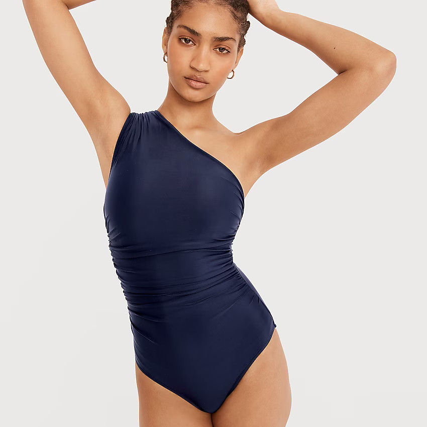 Ruched one-shoulder one-piece | J. Crew US
