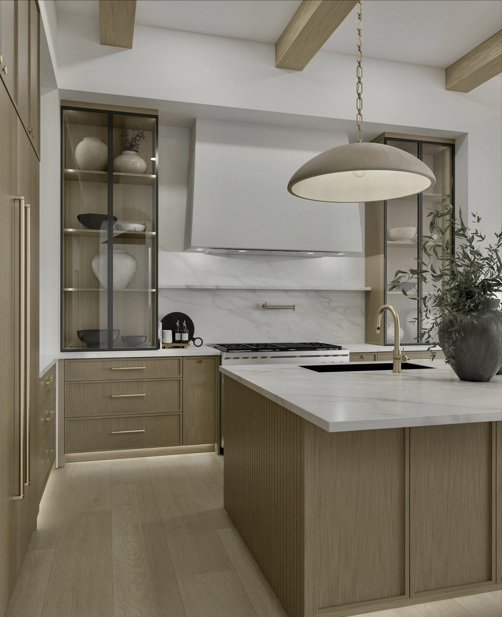 white oak + black accents & touches of brass 🫶🏼

A balance of modern minimalism and organic warmth. From the custom rift white oak mini-shaker cabinetry to the striking built-in wine and coffee bar, every detail in this kitchen was thoughtfully designed to make a statement.


#LTKHome #LTKSaleAlert