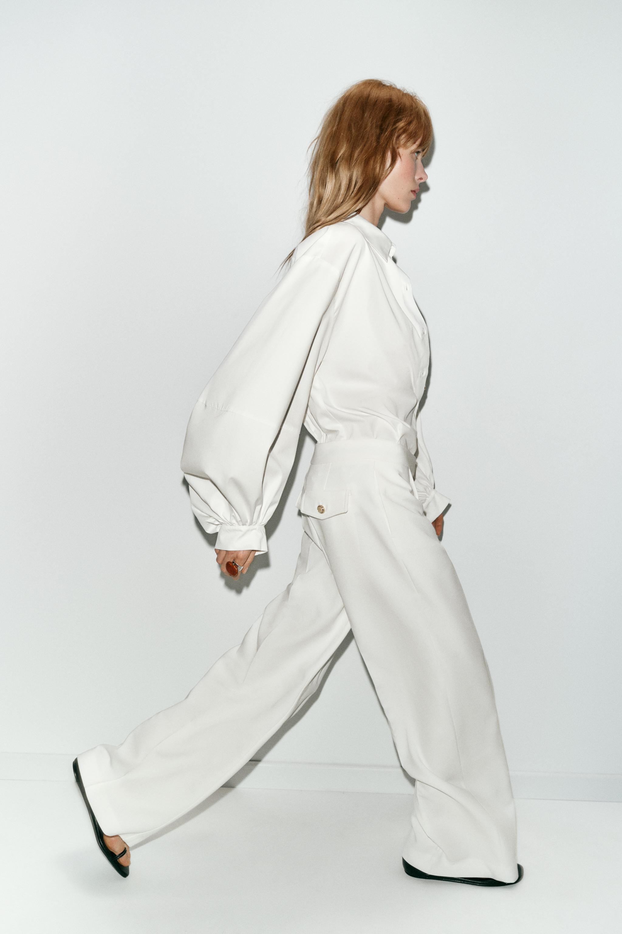 WIDE-LEG TROUSERS WITH DARTS | Zara UK