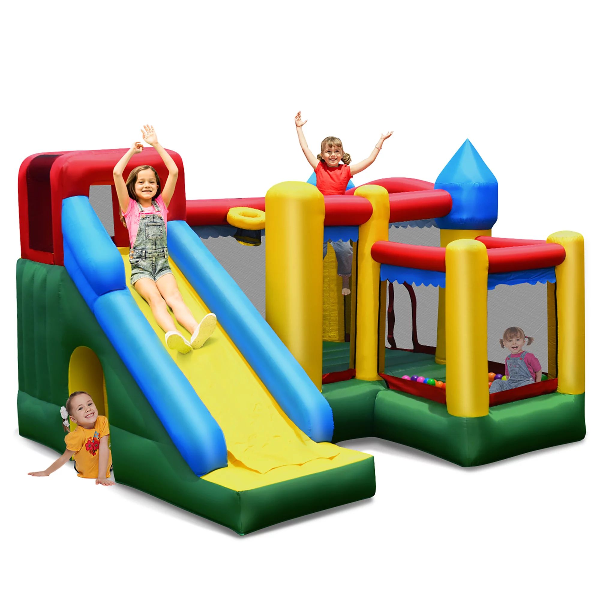 Costway Mighty Inflatable Bounce House Castle Jumper Moonwalk Bouncer Without Blower - Walmart.co... | Walmart (US)