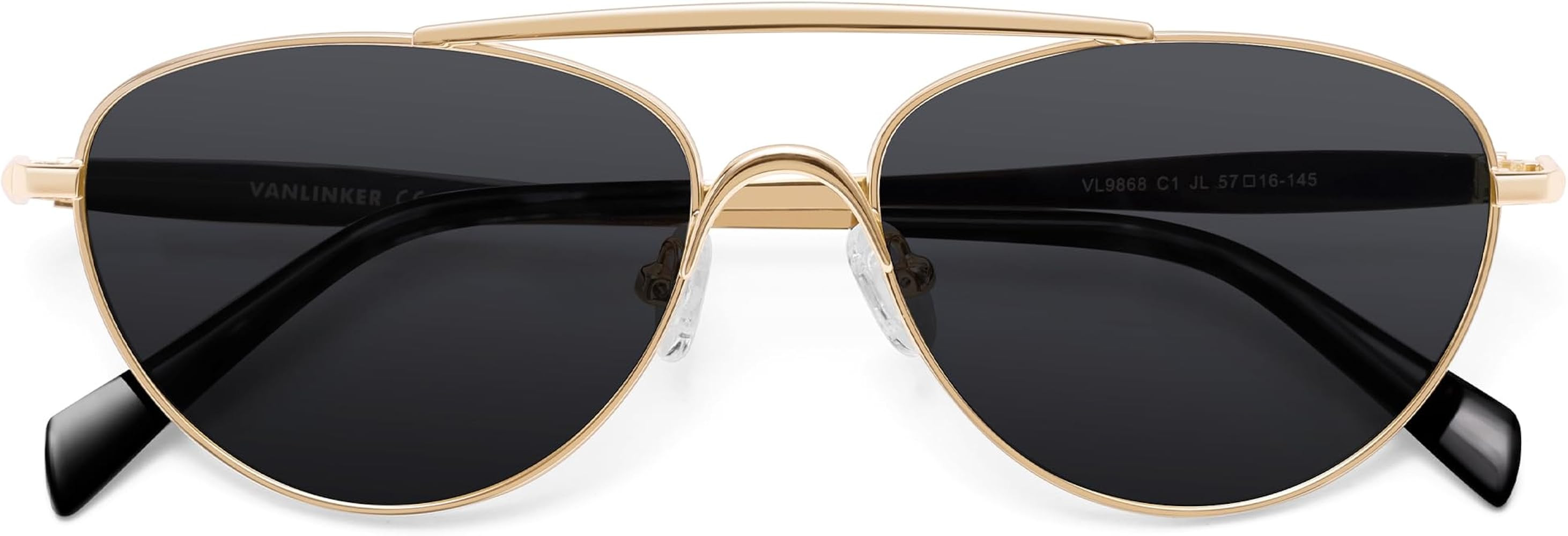 VANLINKER Polarized Trendy Aviator Metal Cat Eye Sunglasses for Women Men Retro Vintage Shades VL... | Amazon (US)