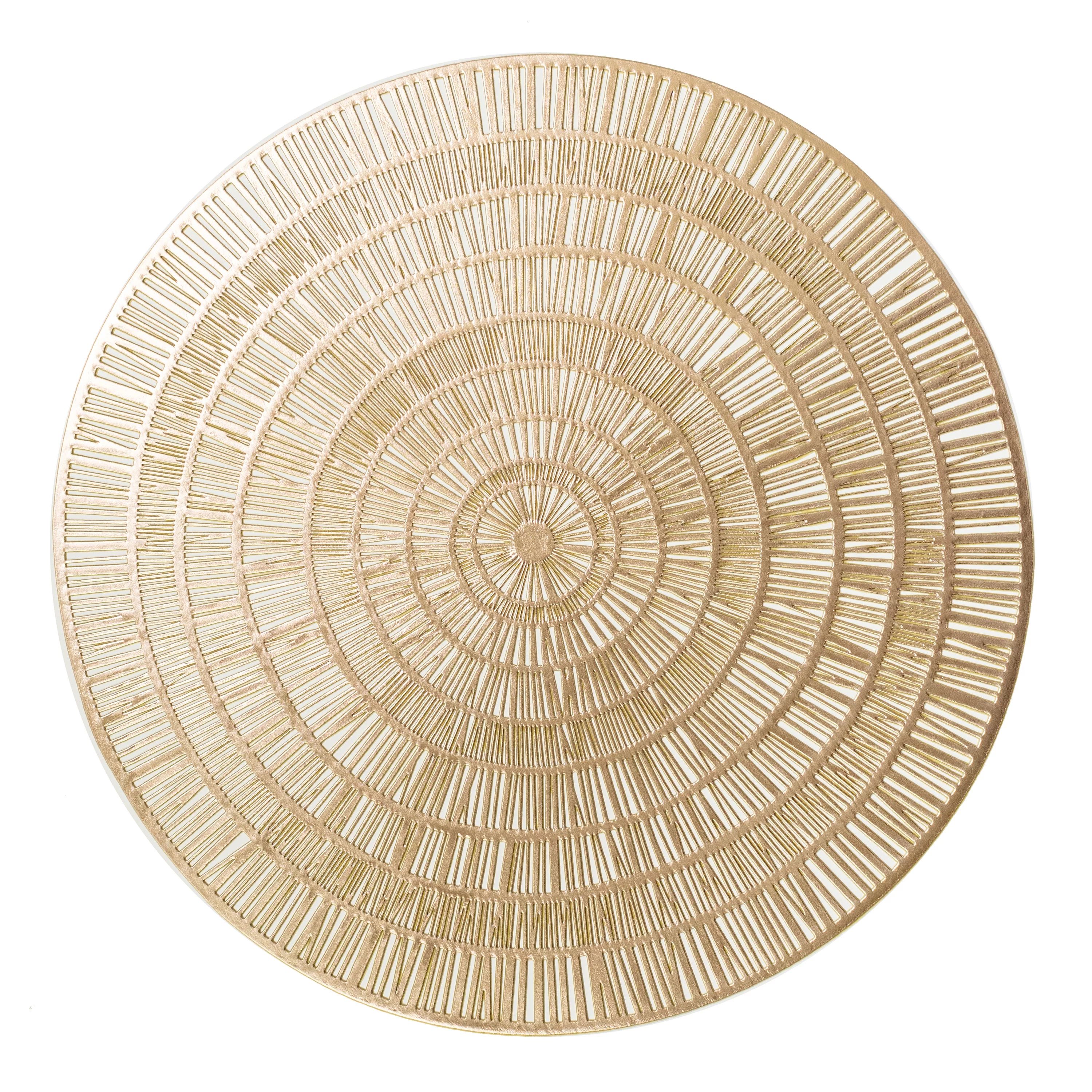 Mainstays Zayne Pressed Vinyl Round Table Placemat Gold 15.8" RD (1 piece) | Walmart (US)