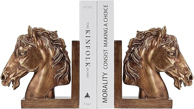 Horse Book Ends for Shelves, Heavy Duty Antique bookends to Hold Books Perfect Book Stopper for H... | Amazon (US)
