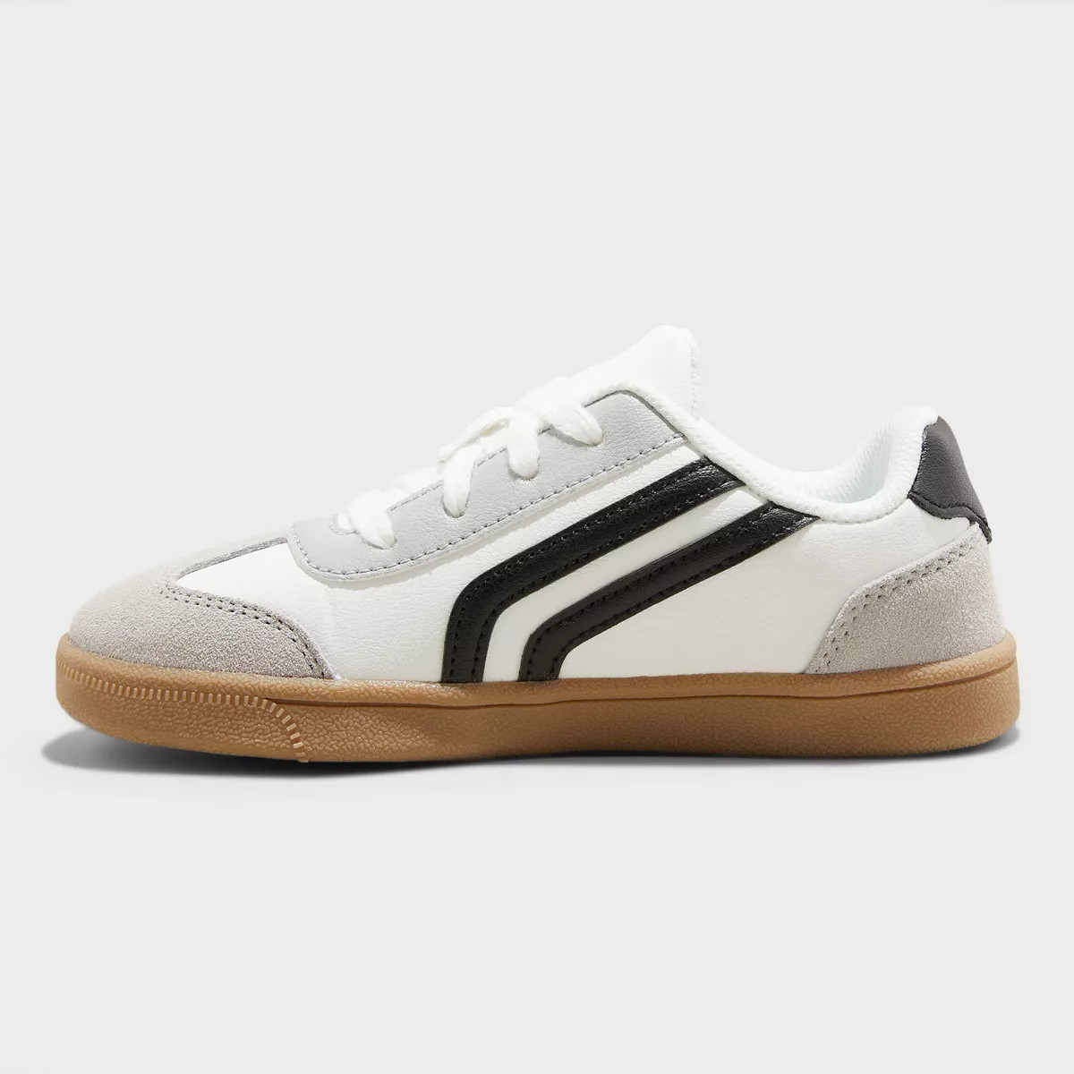 Kids' Boston Court Sneakers - Cat & Jack™ White 13: Lace Up, Faux Leather, Non Marking Sole, Cl... | Target