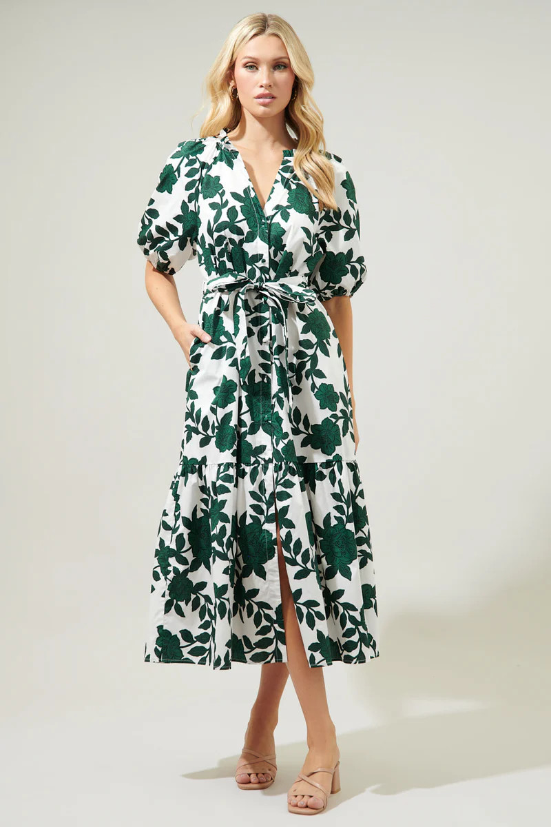 Kane Floral Wynette Tiered Midi Dress | Sugarlips