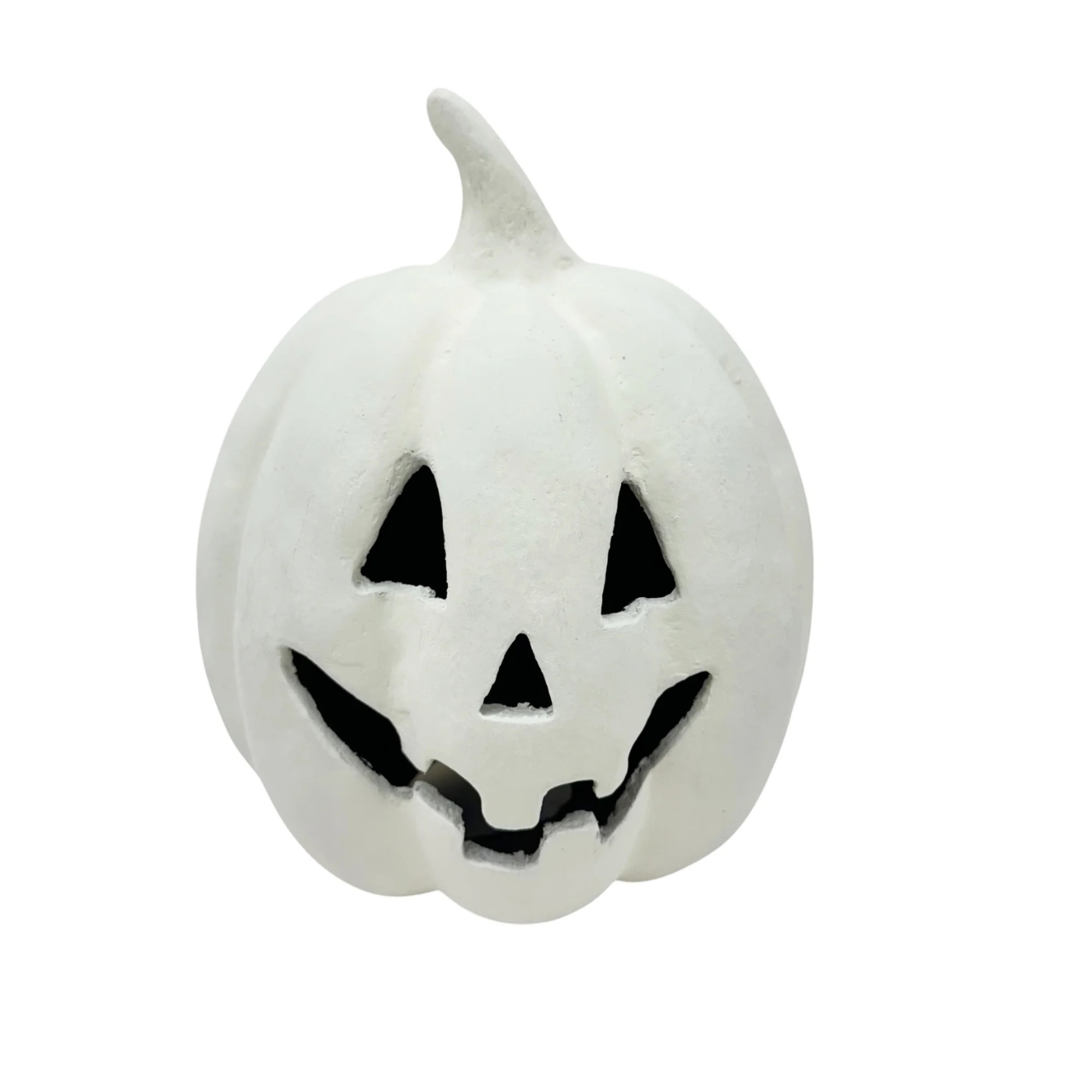 Paper Mache Jack-o'-Lantern Tabletop Decoration, White, 8", Halloween by Way To Celebrate | Walmart (US)