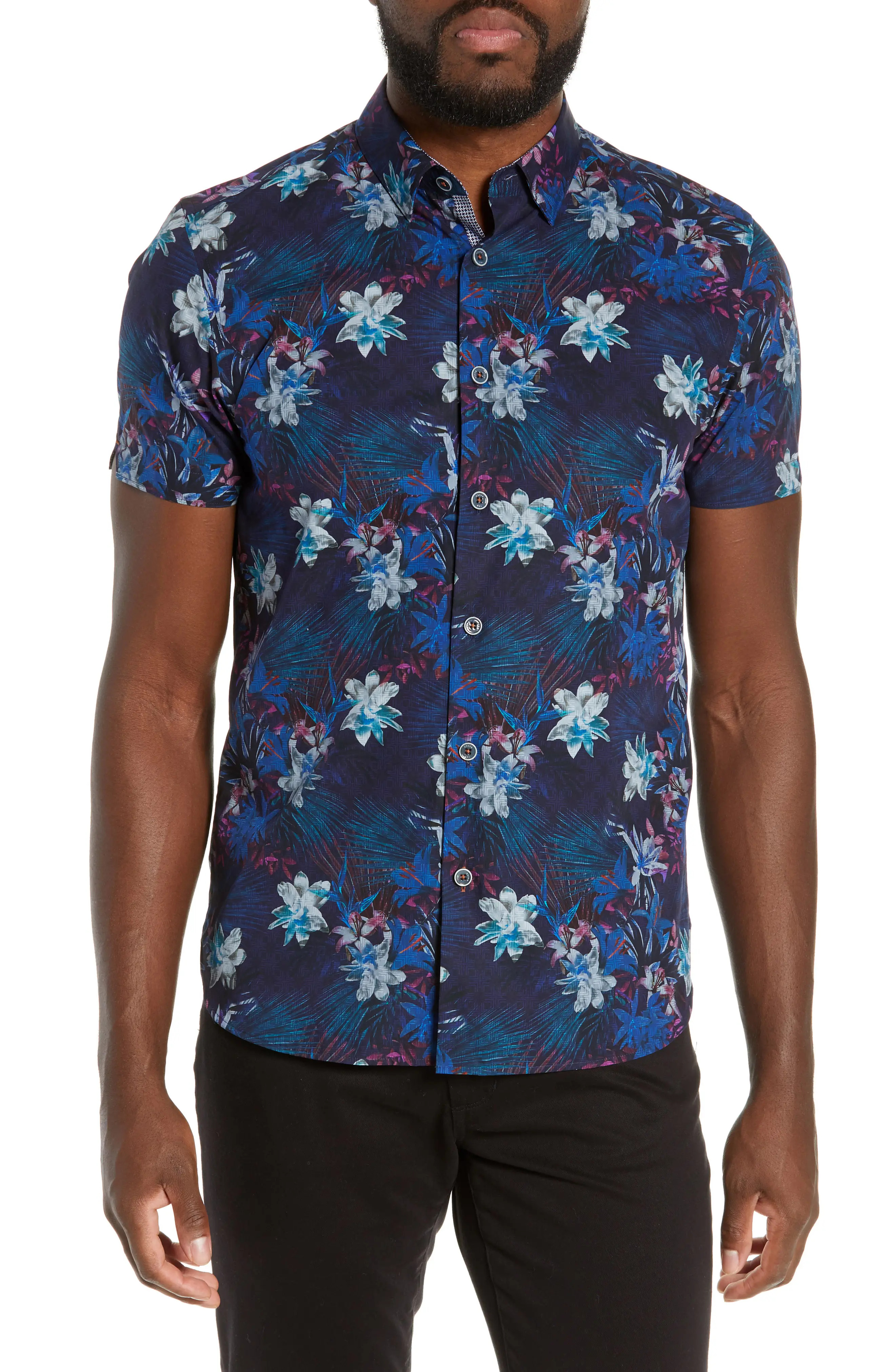 Ted Baker London Satfeel Slim Fit Print Shirt | Nordstrom