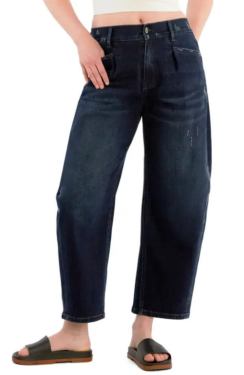 HINT OF BLU Relaxed Barrel Jeans in Deep Navy at Nordstrom, Size 29 | Nordstrom
